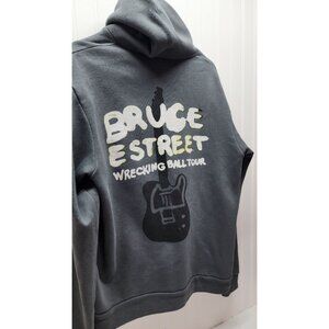 Bruce Springsteen Wrecking Ball Tour Hoodie Zip-Up Sweatshirt Gray Unisex Size L